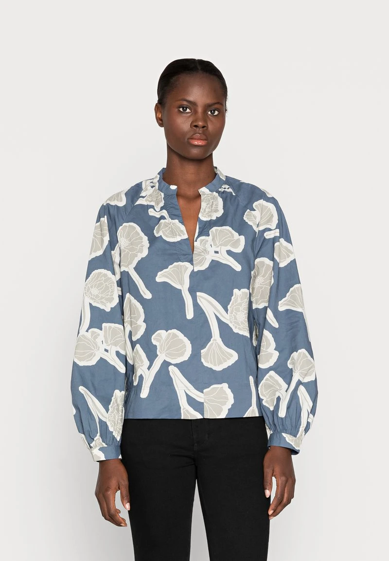 Marc O'Polo BLOUSE LONG SLEEVE STAND UP COLLAR PLEATS AT NECKLINE RAGLAN - Bluse - Multi | Damen 1 Marc O'Polo BLOUSE LONG SLEEVE STAND UP COLLAR PLEATS AT NECKLINE RAGLAN - Bluse - Multi | Damen