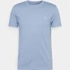 Marc O'Polo SHORT SLEEVE ROUND NECK CHEST - T-Shirt Basic - Stormy Sea | Herren