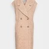 Marc O'Polo VEST CURLY DOUBLE BREASTED WIDE REVERS WELT POCKETS LINED - Weste - Soft Caramel | Damen