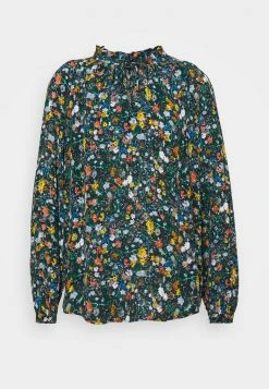 Marc O'Polo BLOUSE LONG RAGLAN SLEEVE RUFFLED COLLAR WITH TAPE - Bluse - Multi/dark Night | Damen