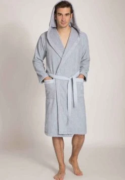 Marc O'Polo Bademantel - Grey / White | Herren