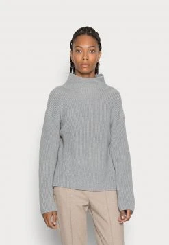 Marc O'Polo Damen SLEEVE STAND UP COLLAR - Strickpullover - Dried Clay Melange