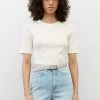 Marc O'Polo T-Shirt Basic - White Cotton | Damen