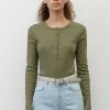 Marc O'Polo Damen LONGSLEEVE - Langarmshirt - Olive Grove