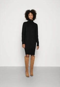 Marc O'Polo HEAVY DRESS LONGSLEEVE TURTLE NECK - Strickkleid - Black | Damen