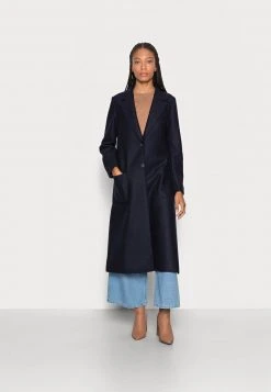 Marc O'Polo COAT BOILED LONG SIDE SLITS PATCHED POCKETS - Klassischer Mantel - Midnight Blue | Damen