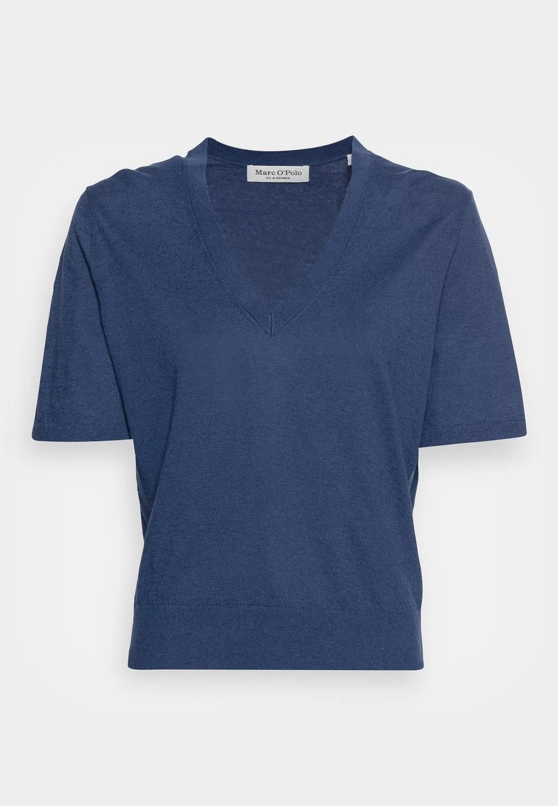 Marc O'Polo Damen SHORTSLEEVE V NECK - T-Shirt Basic - Noble Blue 4 Marc O'Polo Damen SHORTSLEEVE V NECK - T-Shirt Basic - Noble Blue – Bild 4