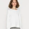Marc O'Polo Damen LONG SLEEVE ROUND NECK PRINT AT BACK - Sweatshirt - Paper White