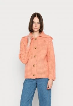 Marc O'Polo CARDIGAN LONGSLEEVE COLLAR BUTTON CLOSURE - Strickjacke - Blooming Peach | Damen