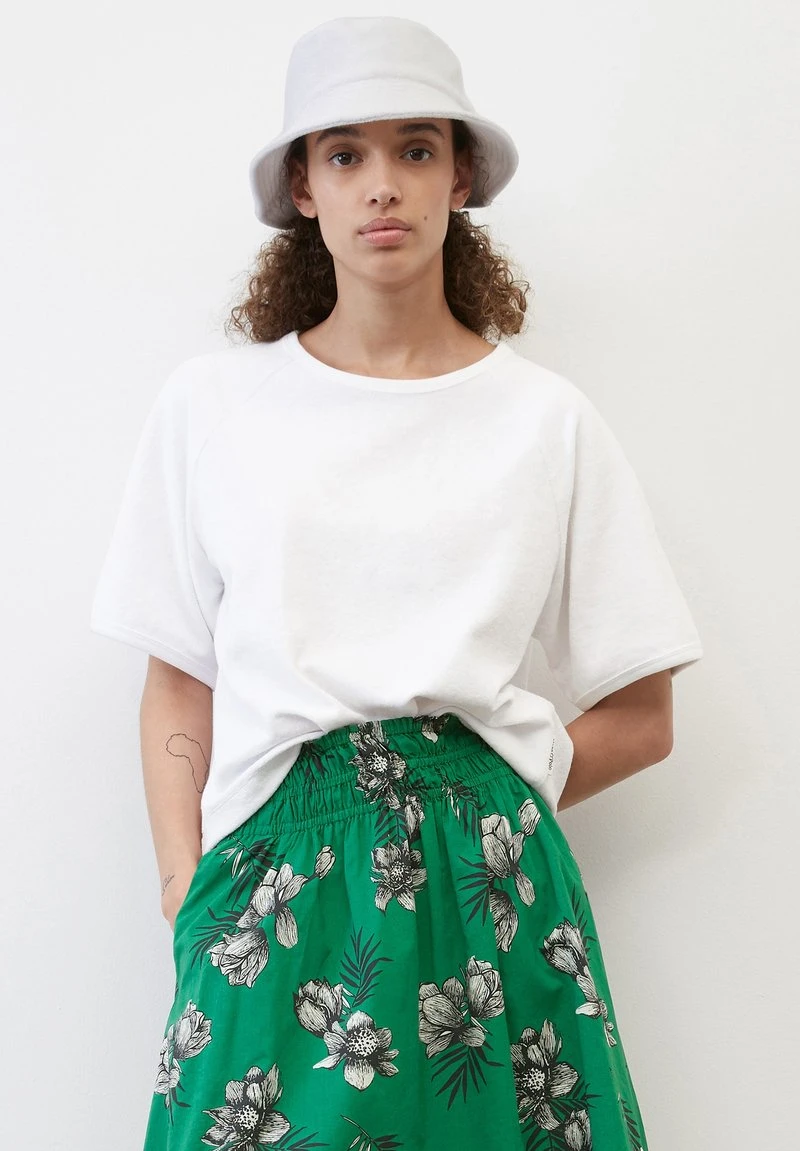 Marc O'Polo KURZARM AUS ORGANIC MIX - T-Shirt Basic - White | Damen 1 Marc O'Polo KURZARM AUS ORGANIC MIX - T-Shirt Basic - White | Damen