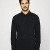 Marc O'Polo LONG SLEEVE HERINGBONE DETAILS EMBROIDERY - Poloshirt - Black | Herren
