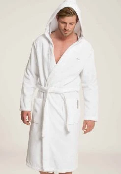 Marc O'Polo BADEMANTEL MIT KAPUZE LÄNGE - Bademantel - White | Herren