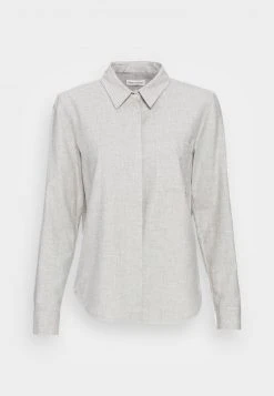 Marc O'Polo BLOUSE KENT COLLAR LONG SLEEVED HIDDEN BUTTON - Hemdbluse - Foggy Melange | Damen -Marc O'Polo Verkäufe 3c29b653accc464fbad12fcb9aaf0154