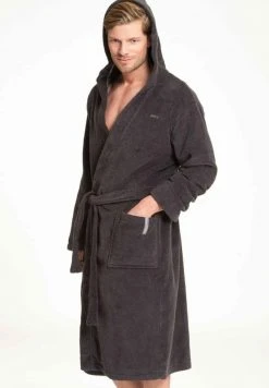 Marc O'Polo BADEMANTEL MIT KAPUZE LÄNGE - Bademantel - Anthracite | Herren