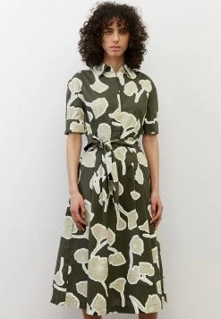 Marc O'Polo PAPERTOUCH POPELINE - Blusenkleid - Dark Green | Damen