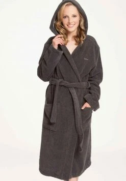 Marc O'Polo BADEMANTEL MIT KAPUZE LÄNGE - Bademantel - Anthracite | Damen