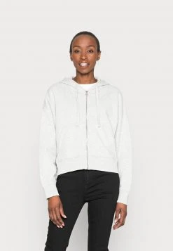 Marc O'Polo JACKET HOOD KANGOROO POCKET LONG SLEEVE - Sweatjacke - Heather Grey Melange | Damen