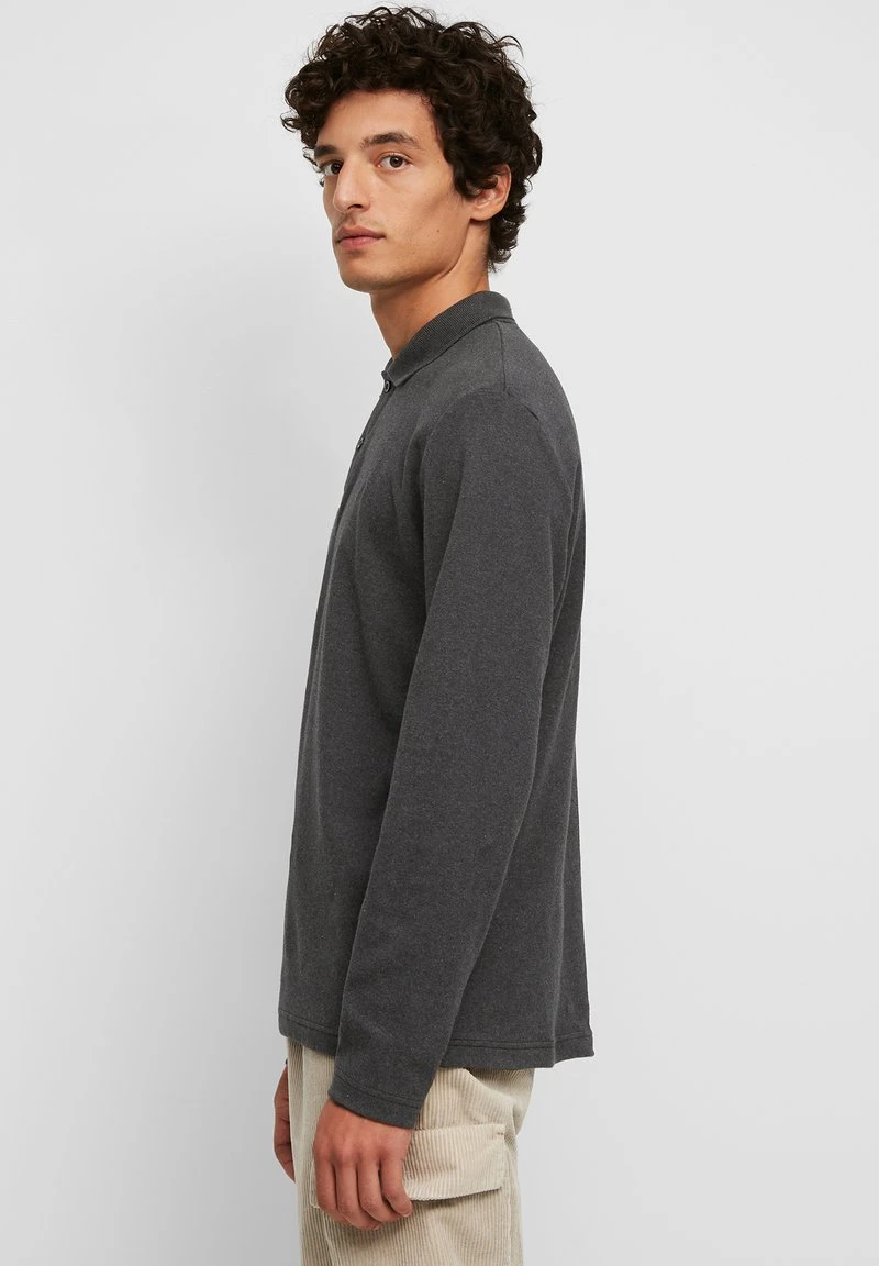Marc O'Polo Herren Poloshirt - Dark Grey Melange 4 Marc O'Polo Herren Poloshirt - Dark Grey Melange – Bild 4