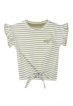 Marc O'Polo IM STREIFEN-DESIGN BLOOMING PEACH - T-Shirt Print - Grün | Kinder