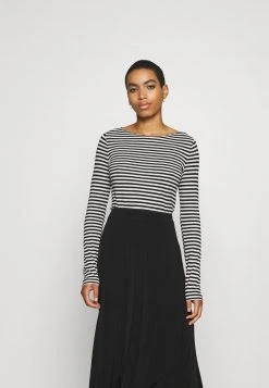Marc O'Polo LONG SLEEVE BOAT NECK STRIPED - Langarmshirt - Multi/black | Damen