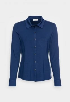 Marc O'Polo BLOUSE LONG SLEEVE COLLAR BUTTON PLACKET - Bluse - Navy | Damen -Marc O'Polo Verkäufe 5f96f560e75746e9ad670b16f4bec475