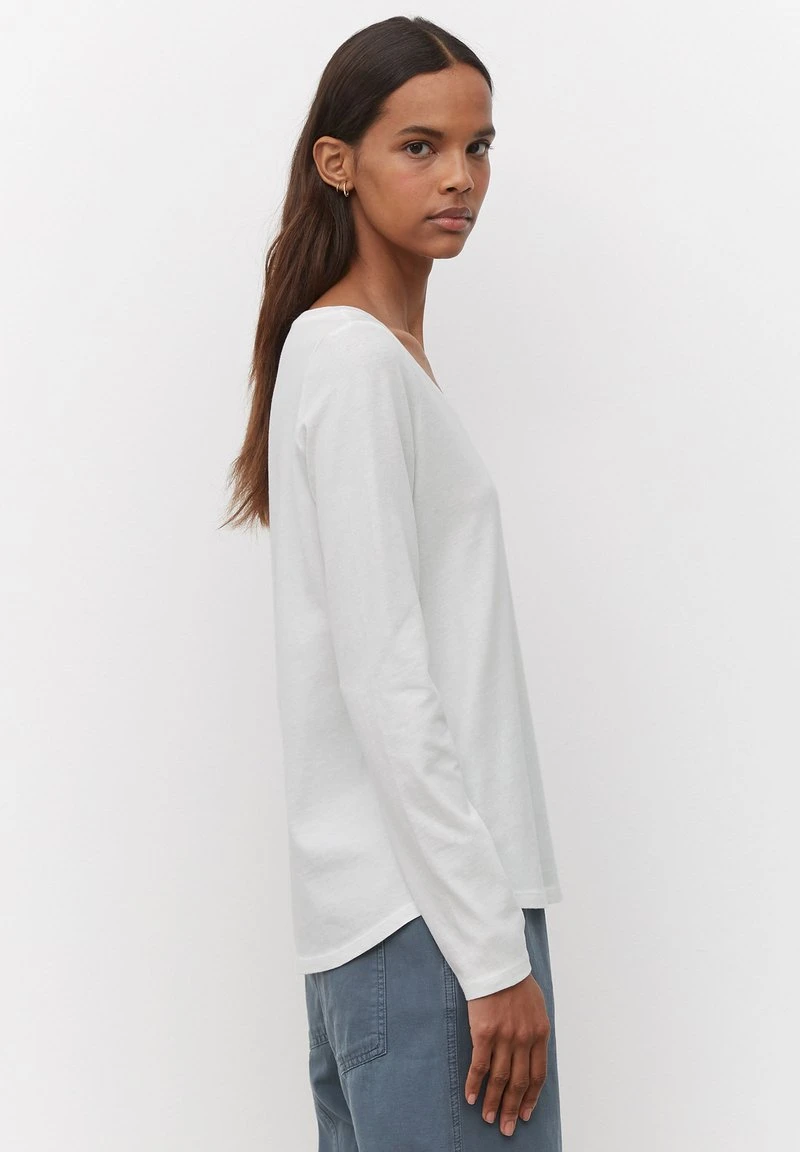 Marc O'Polo Damen LONG SLEEVE WIDE CREW NECK - Langarmshirt - White 3 Marc O'Polo Damen LONG SLEEVE WIDE CREW NECK - Langarmshirt - White – Bild 3