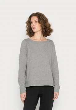 Marc O'Polo Damen LONG SLEEVE ROUND NECK PRINT AT BACK - Sweatshirt - Grey Melange