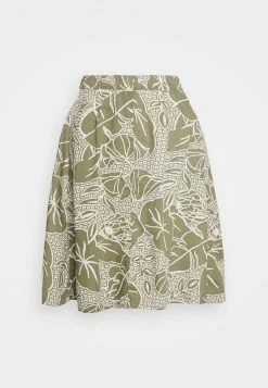 Marc O'Polo SKIRT A-SHAPE CUTLINES SHORT LENGTH PRINTED - A-Linien-Rock - Green | Damen