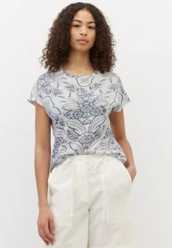 Marc O'Polo Damen ALLOVER AUS SINGLE - T-Shirt Print - White
