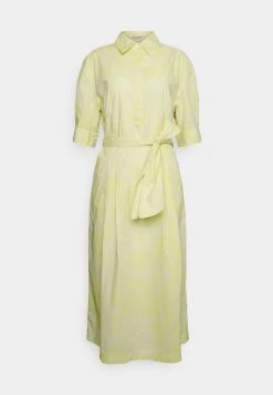 Marc O'Polo DRESS SHIRT STYLE BELTED WAIST PLEATS BLOUSE DETAIL - Blusenkleid - Yellow | Damen