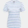 Marc O'Polo Damen SHORT SLEEVE ROUND NECK SLIM FIT STRIPED - T-Shirt Print - Mutli/washed Cornflower