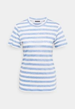 Marc O'Polo Damen SHORT SLEEVE ROUND NECK SLIM FIT STRIPED - T-Shirt Print - Mutli/washed Cornflower