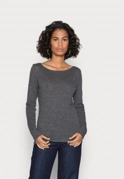 Marc O'Polo LONG SLEEVE BOAT NECK - Langarmshirt - Deep Stone Melange | Damen