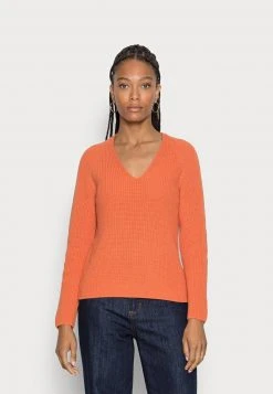 Marc O'Polo LONGSLEEVE V NECK - Strickpullover - Juicy Orange | Damen
