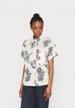 Marc O'Polo Damen SHORT SLEEVE BLOUSE PATCHED CHEST POCKET ROUND PRINTED - Bluse - Multi