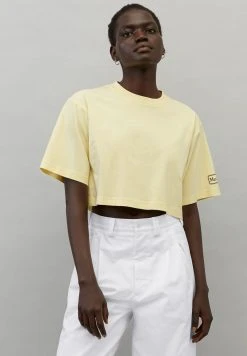 Marc O'Polo ARCHIVE CODE CROPPED - T-Shirt Basic - Pale Yellow | Damen