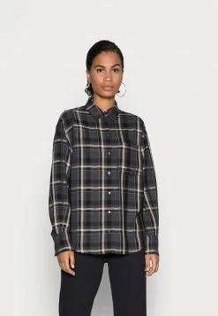 Marc O'Polo LONG SLEEVE KENT COLLAR LONG SHAPE CHEST POCKET - Bluse - Multi | Damen