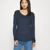 Marc O'Polo LONG SLEEVE ROUND NECK - Langarmshirt - Dark Night | Damen