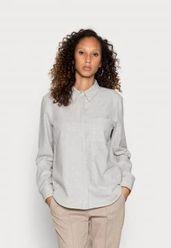 Marc O'Polo BLOUSE KENT COLLAR LONG SLEEVED HIDDEN BUTTON - Hemdbluse - Foggy Melange | Damen