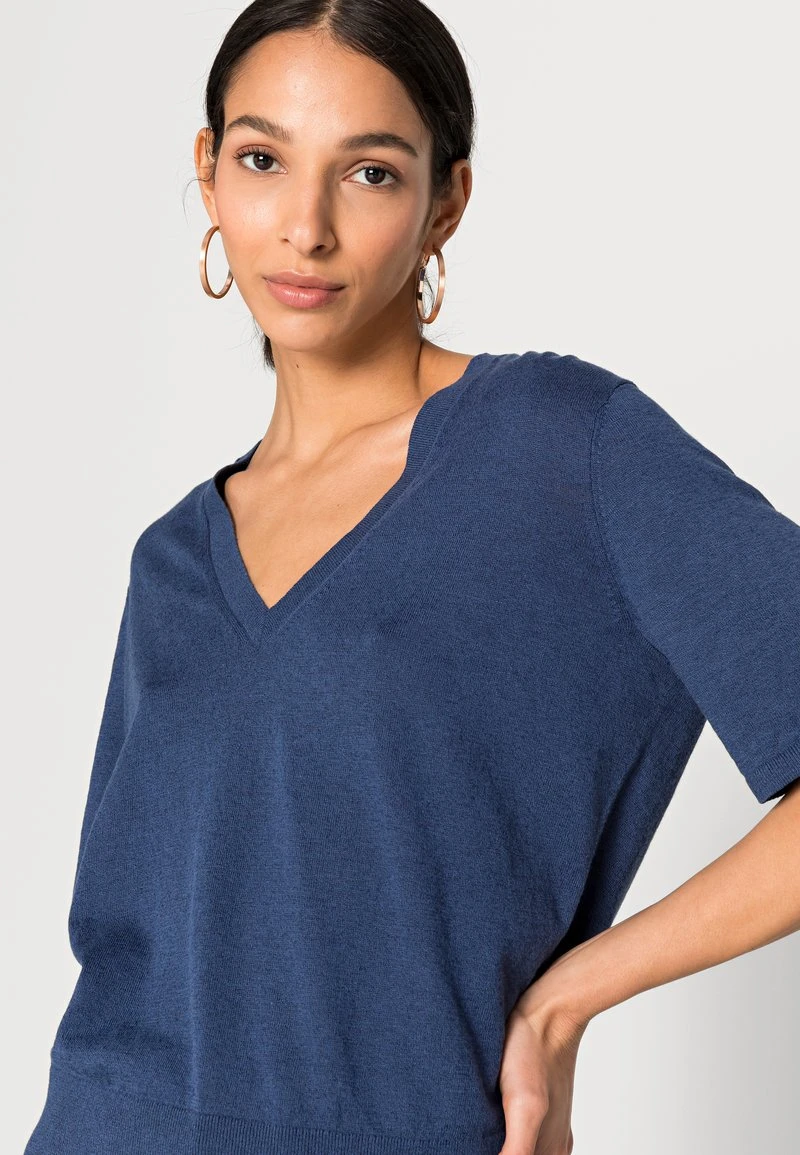 Marc O'Polo Damen SHORTSLEEVE V NECK - T-Shirt Basic - Noble Blue 5 Marc O'Polo Damen SHORTSLEEVE V NECK - T-Shirt Basic - Noble Blue – Bild 5