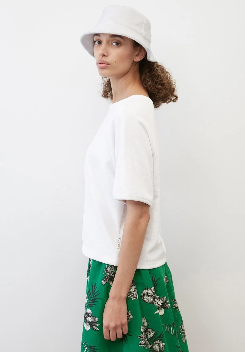 Marc O'Polo KURZARM AUS ORGANIC MIX - T-Shirt Basic - White | Damen 5 Marc O'Polo KURZARM AUS ORGANIC MIX - T-Shirt Basic - White | Damen – Bild 5