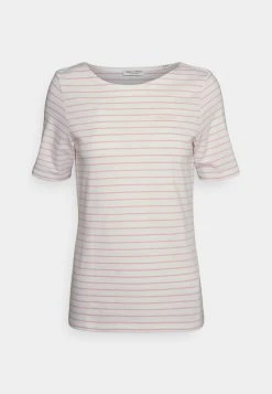 Marc O'Polo Damen SHORT SLEEVE ROUND NECK STRIPED - T-Shirt Print - Multi/blooming Peach