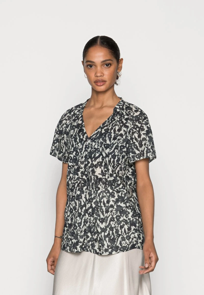 Marc O'Polo Damen BLOUSE V NECK SHORT SLEEVED FEMININE - Bluse - Multi 1 Marc O'Polo Damen BLOUSE V NECK SHORT SLEEVED FEMININE - Bluse - Multi