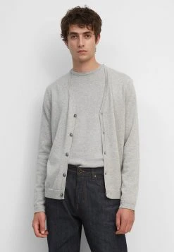 Marc O'Polo Herren AUS SOFTEM - Strickjacke - Light Grey Melange