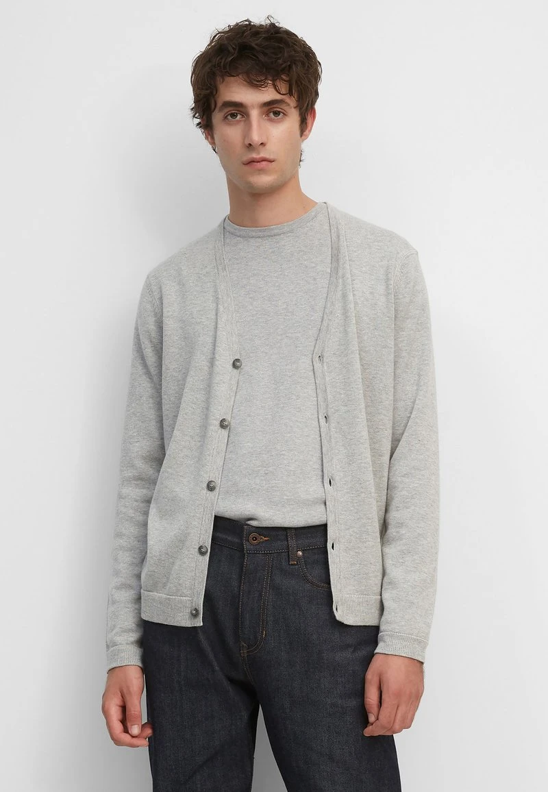 Marc O'Polo Herren AUS SOFTEM - Strickjacke - Light Grey Melange 1 Marc O'Polo Herren AUS SOFTEM - Strickjacke - Light Grey Melange