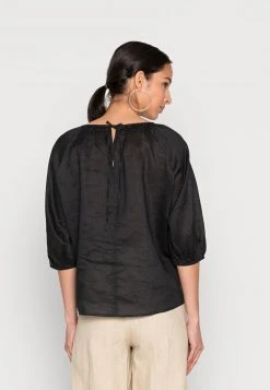 Marc O'Polo PUFFY SHORT SLEEVES CREW NECK GATHERING DETAILS - Bluse - Black | Damen -Marc O'Polo Verkäufe c69a5058b0c64acdac365f89a80597d2