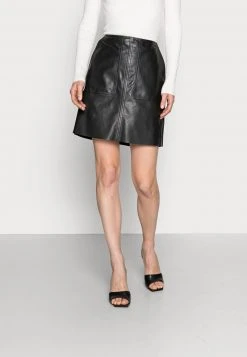 Marc O'Polo SKIRT PATCHED POCKETS ZIPPER - Lederrock - Black | Damen