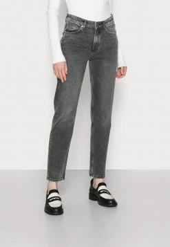 Marc O'Polo Damen TROUSER HIGH WAIST CROPPED LENGTH - Jeans Straight Leg - Sustainable Grey Wash