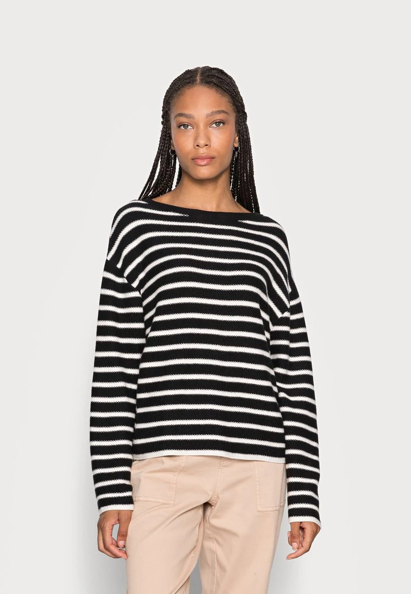 Marc O'Polo Damen LONGSLEEVE MODERN WIDE FIT RICE CORN STRUCTURE - Strickpullover - Multi/black 1 Marc O'Polo Damen LONGSLEEVE MODERN WIDE FIT RICE CORN STRUCTURE - Strickpullover - Multi/black