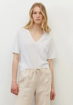 Marc O'Polo SHORTSLEEVE V NECK - T-Shirt Basic - White | Damen